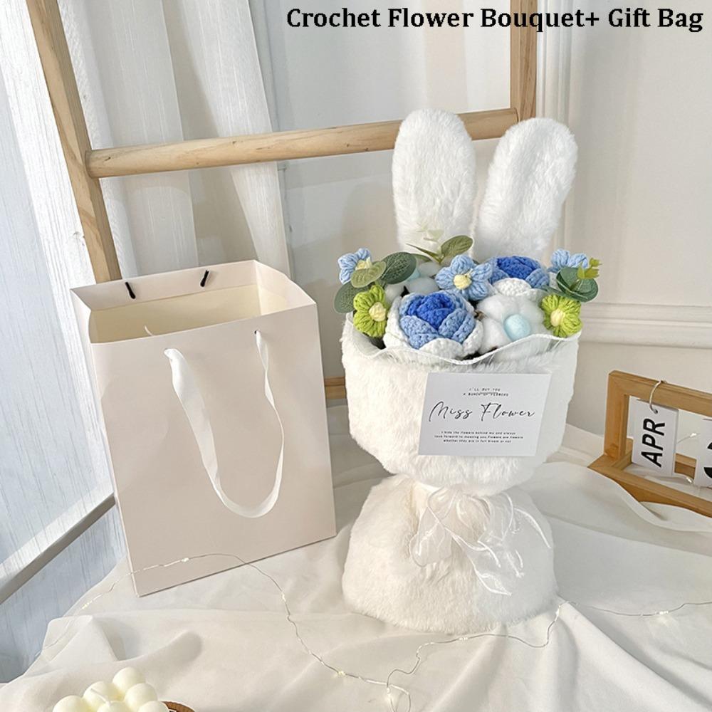 Rabbit Ears Crochet Flower Bouquet Handmade Flower Bouquet Artificial Flowers for Mother's Day