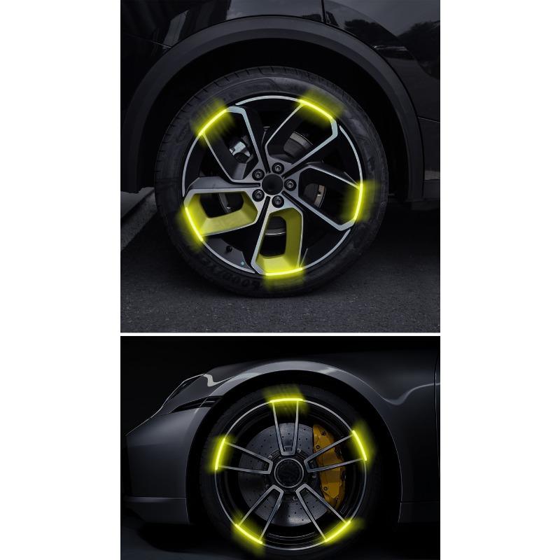 Car Wheel Hub Reflective Stickers Tire Rim Luminous Car Styling For Kia Sauer CUB CEED Cerato Forte K8 K900 Optima Picanto RIO VG Ray EV Venga