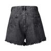 Женские джинсовые шорты с потертостями и бахромой со стразами, джинсовые шорты средней длины с потертым краем, летние короткие джинсы