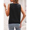 Ladies' Elegant Sleeveless Vest -Semi Transparent Round Neck Lightweight Top, Medium Stretch Casual, Sleeveless Butterfly Pattern, Non Transparent