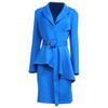 1 Set Women Blazer Skirt Solid Color Slim Buttons Lace-up Skirt Suit Office