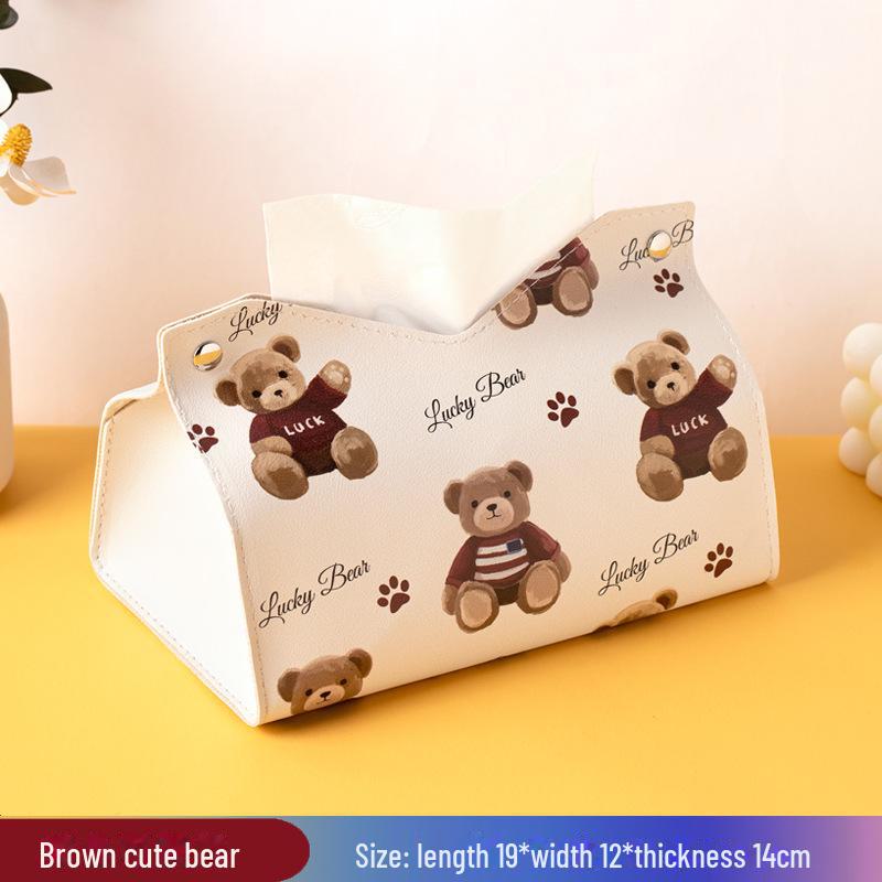 Очаровательная кожаная коробка для салфеток в виде медведя для дома и столовой - многоцелевой держатель для салфеток