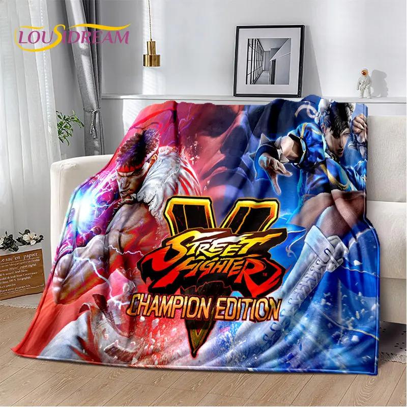 Ретро Игровой Street Fighter Геймер Мягкое Плюшевое Одеяло, Фланелевое Одеяло Плед для Гостиной Спальни Кровати Дивана Пикника Покрытие