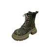 2024 New Lace Up Zipper Women Boots Round Toe Mixed Colors Leopard Print Platform Water Proof Fashion Boots Shoes for Women