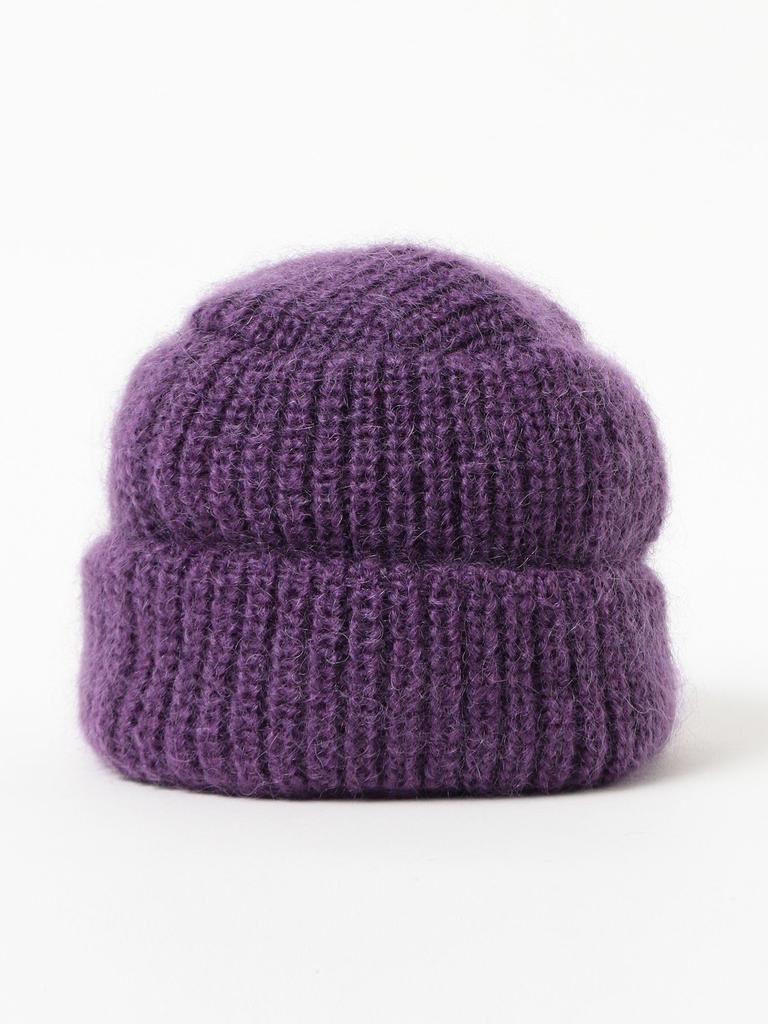 Beams Boy Hat [Special Order] Cableami Mohair Watch Cap Women's Purple Free