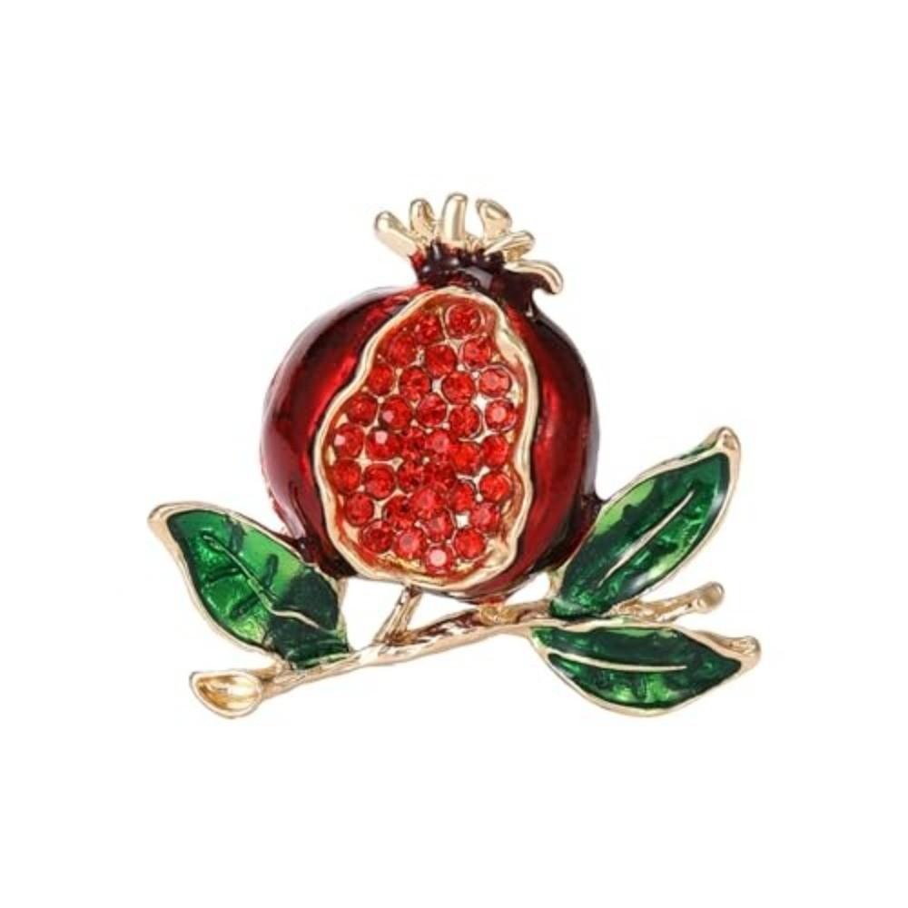 Rhinestone Decoration Enamel Fruit Brooch Elegant Brooches Jewelry Fruit Lapel Pin Wedding