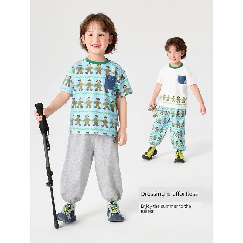 Boys' Sports Pants, Gray Spring and Autumn Style, Children's Casual Pants, 2025 New Style, Boys' and Girls' Spring Clothing, Children's Sweatpants