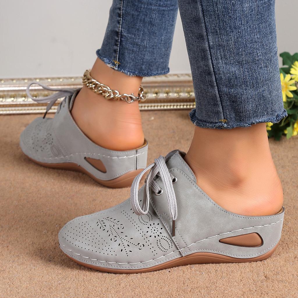 Wedge Half Slippers Lace Up Women's Slippers Size 43 Women's Shoes Women's Platform Sandals