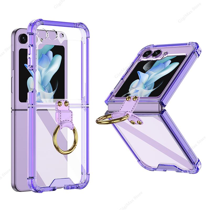 Wireless Charging Case For Samsung Galaxy Z Flip 5 Flip5 Clear Soft Cover For Samsung ZFlip5 Z Flip5 Funda Case Protective Coque