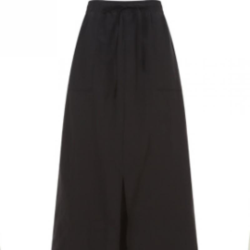 Shop Women Waistband Nylon Pocket Slit Long Skirt Ivory Ntt Wsk 20580