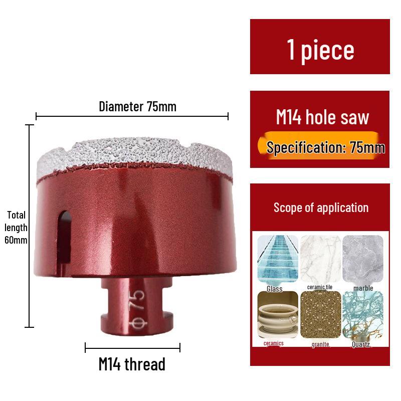 M14 Алмазная коронка паяная для плитки, мрамора, камня, стекла - Насадка для угловой шлифмашины для расширения отверстий