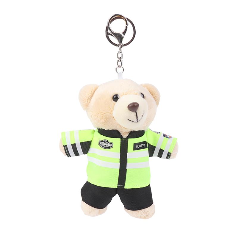 Дорожная полиция Маленький медведь панда плюшевые игрушки брелок полиция пожарные животные брелок кулон автомобиль рюкзак подвески сумка декор подарки