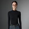 Women's 100% Fine Spun Wool Seamless Sweater, Half-High Neck, Pure Wool Base Layer for Autumn/Winter
