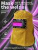 Cowhide Leather Welder Mask with Chameleon Glasses – Wear-Resistant Thermal Insulation Welding Helmet