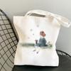 Reusable Ladies Canvas One Shoulder Cartoon Printing Shopping Bag Cotton Eco-friendly Shopping Bag Ladies 2022 Student Handbag T