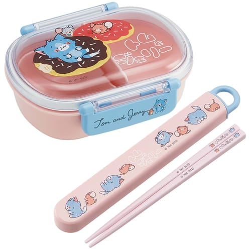 Skater Chopsticks and Chopstick Case Set, Tom & Jerry Manga, 16.5cm, for Children, Antibacterial, Made In Japan, ABS2AMAG-A