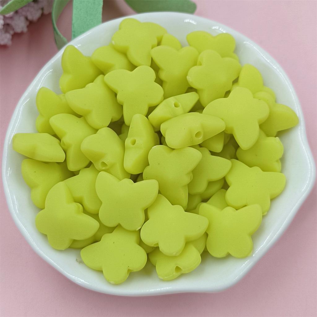 Браслеты DIY Ожерелье 50 ШТ. (14-10)*12 мм модные резиновые бусины-бабочки для изготовления ювелирных изделий, аксессуары для бусин