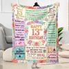 13th Birthday Celebration Blanket Comfortable Perfect for Office Bed Office Chair Four Seasons Universal Modern Birthday Christmas Gift Blanket