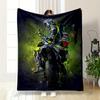 Motorbike Racer with Dynamic Colors Patterned Flannel Blanket Perfect for the Bedroom Living Room, Sofa, or a Little Nap
