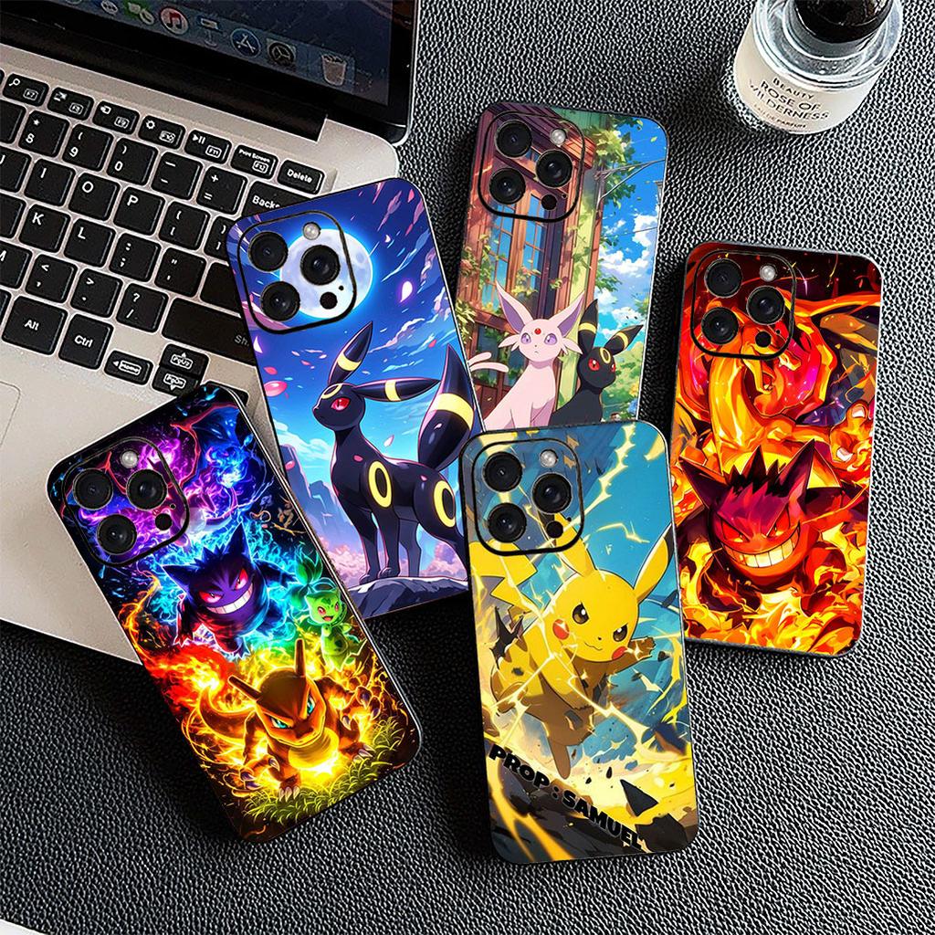 for Motorola Moto G86 G57 G67 G24 G15 G54 Power G13 G14 G34 G35 G45 G53 G55 G64 G75 G72 Case Espeon Umbreon Gengar P-Pikachus
