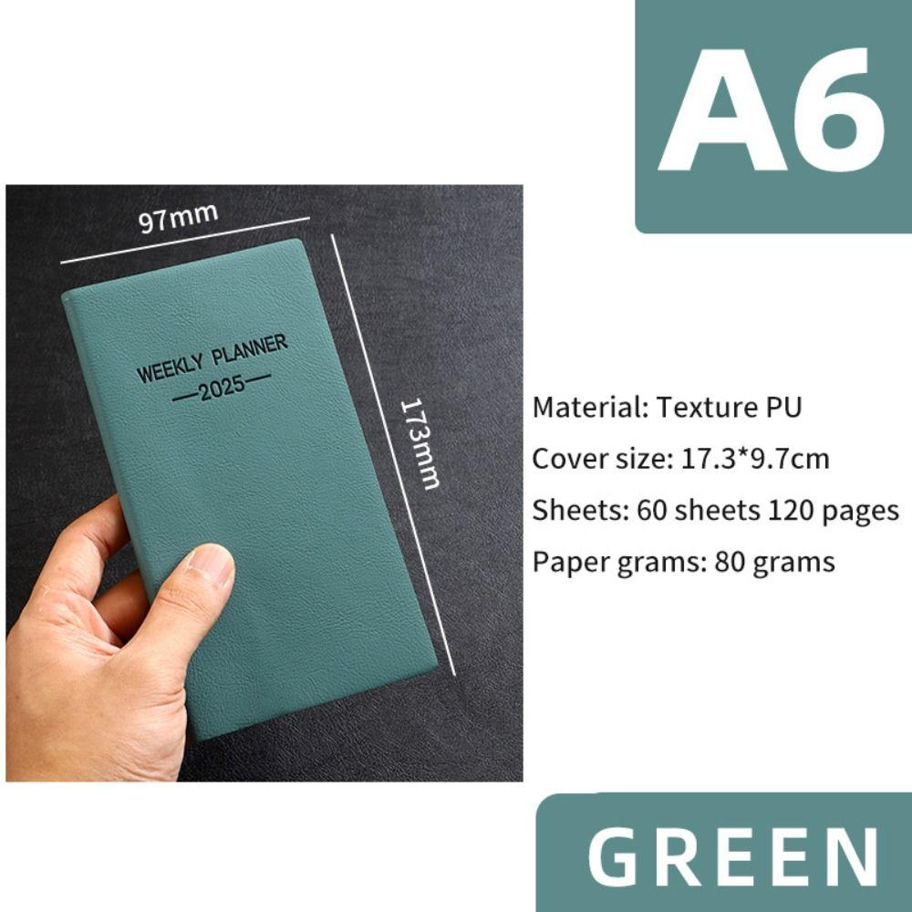 A6/A7 2025 Agenda Book English Daily Weekly Monthly Planner 2025 Planner Notebook  School Office