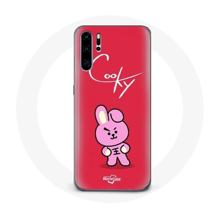 Case for Huawei P30 BTS Bangtan Boys BT21 Cooky Red Background