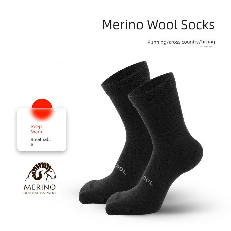 Merino Wool Socks, Outdoor Warm, Odor-Resistant, Lightweight, Comfortable, Moisture-Wicking, Quick-Drying Mid-Calf Socks, All-Season Sports Socks