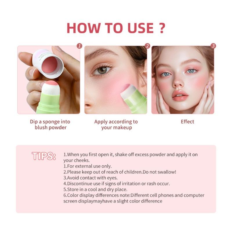 3-цветные матовые румяна-стики с длительным эффектом, водостойкие и устойчивые к поту для щек