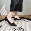 Pointed High Heels Women's 2025 French Simple Temperament Light Mouth Leather Shoes Single Shoes Basic Stiletto Cat Heel Work Shoes