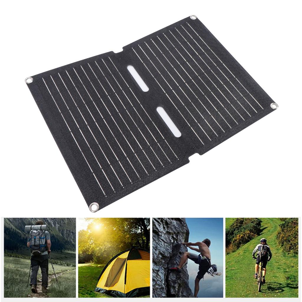 Солнечное зарядное устройство 12 В 20 Вт 2-складное ETFE Портативное Быстрая зарядка Фотоэлектрическое для телефона Камеры Кемпинга