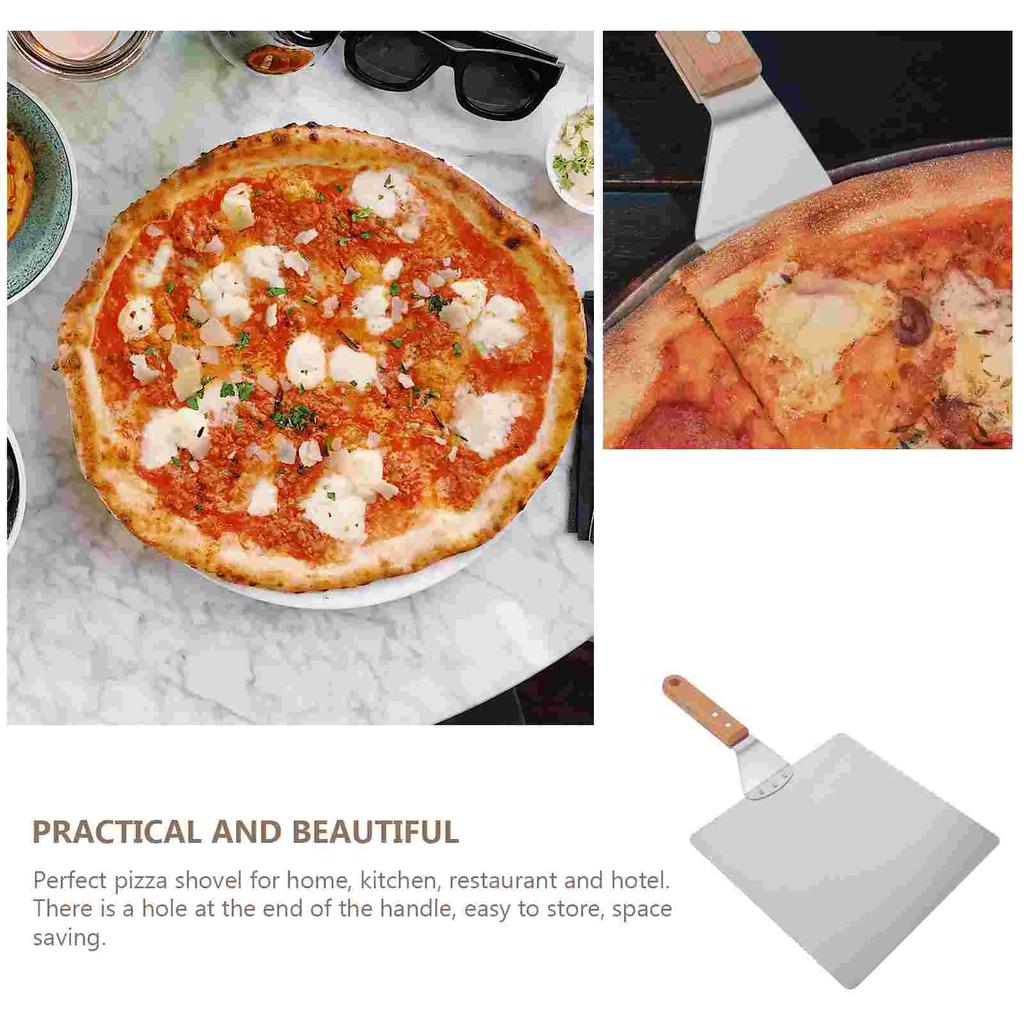 Pizza Spatula Peel Square Pizza Paddle for Oven Cake Lifter for Large Cakes Metal Pizza Peel 10 Inch