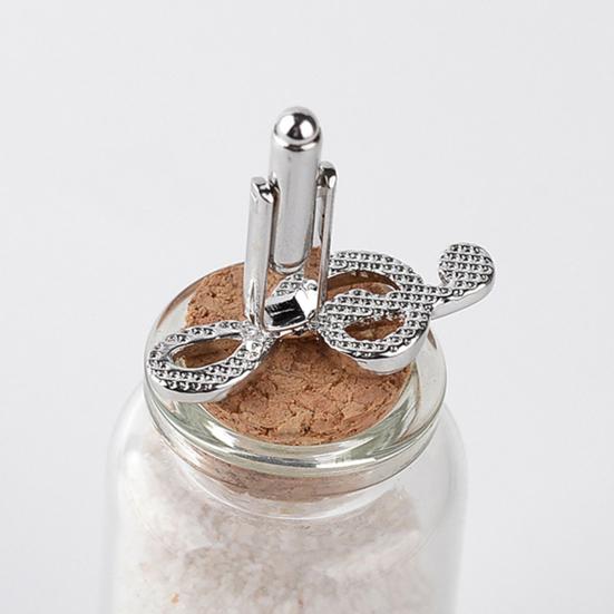 Мужские запонки посеребренные нотные знаки формы сплава модные мужские запонки для вечеринки