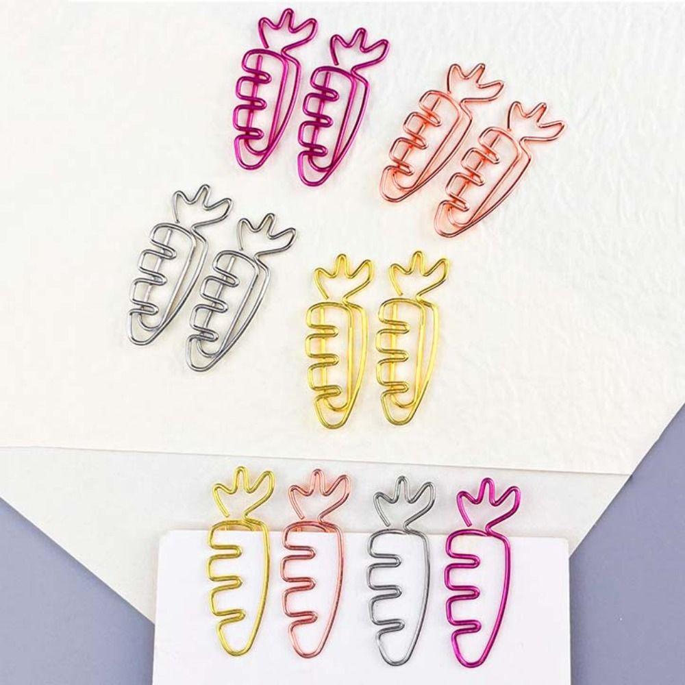 20pcs Cartoon Paper Clips Metal Bookmark Holder Students Stationery Paper Decorative Clip Home