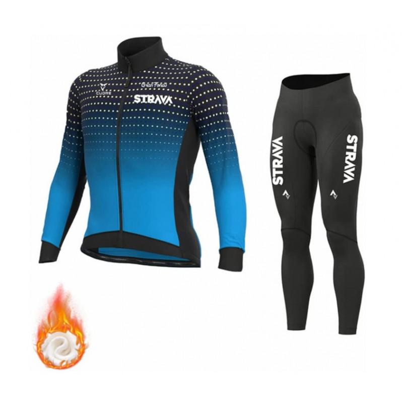 Men Women Cycling Jersey Set Long Sleeve Thermal Fleece Winter Bike Riding Outfit Road