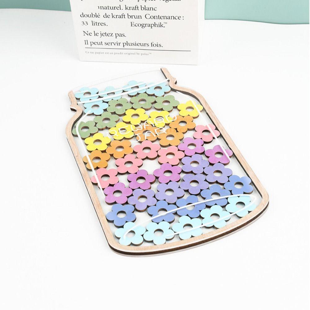 Wooden Desktop Ornament Multicolor Kids Reward Savings Bottle  Study Motivation