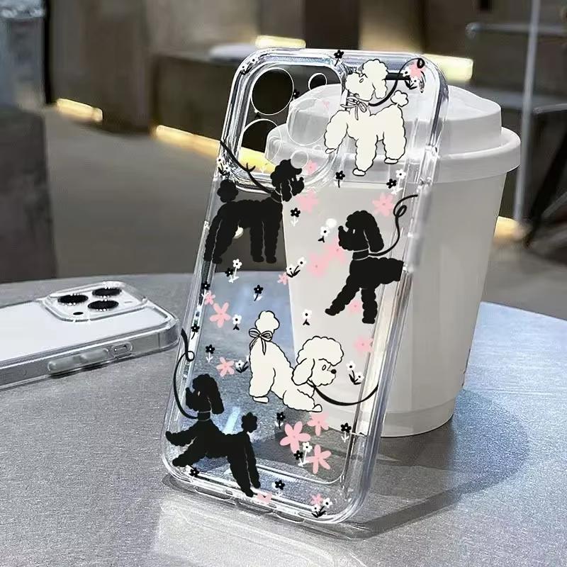 Graffiti Cartoon Dog Cat Pattern Phone Case For Samsung Galaxy S26 S25 Ultra S24 S23 FE S22 S21 Plus S20 A73 Clear Bumper Cover