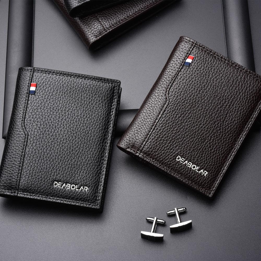 Мужской кошелек из ПУ кожи с принтом личи, однотонный, мужской подарок на день рождения