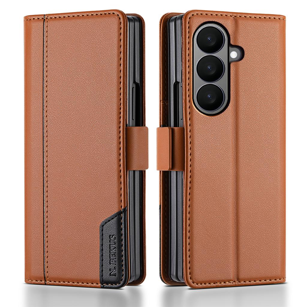 Luxury Leather Phone Case for Samsung Galaxy Z Fold 7 6 5 4 3 5G Fold7 2025 Magnetic Flip Book RFID Wallet Cover