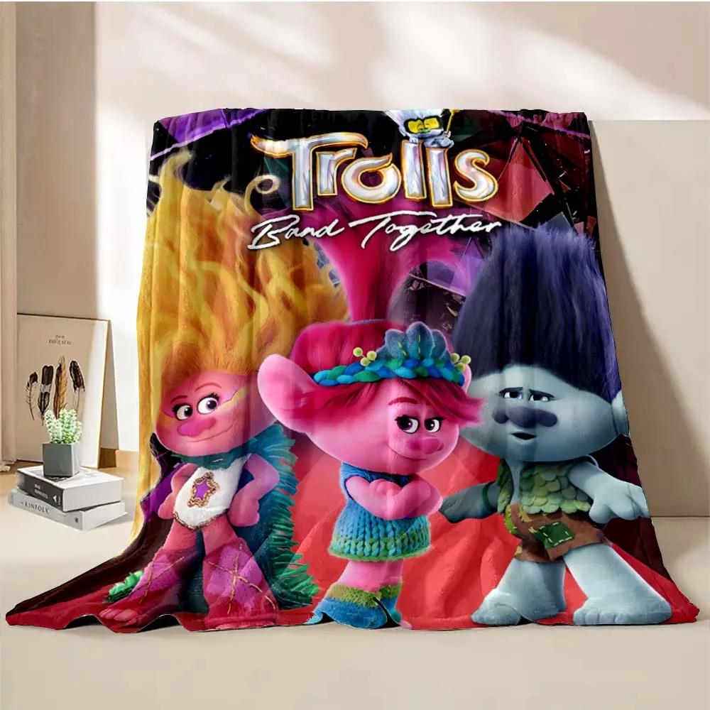 Тролли Объединяются Мультяшное Одеяло Теплое Мягкое Пушистое Размер King Size Плед Детский Взрослый Диван Кровать Покрывало для Сна Покрывало для Путешествий Подарок