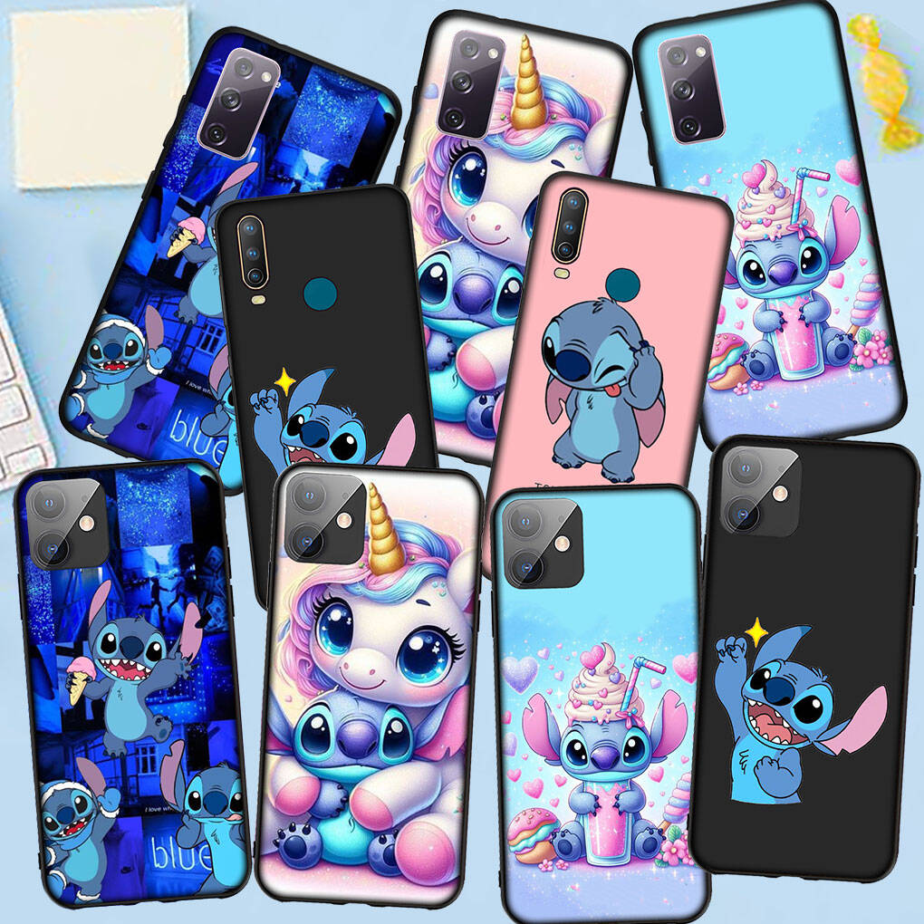 Phone Case for iPhone 17 16 15 Plus X XR 16E Huawei P30 P20 Lite Redmi Note 14 12 11 13 Pro Max OPPO A60 A80 A40 A18 A38 Blue Lilo Stitch Lovely Cover