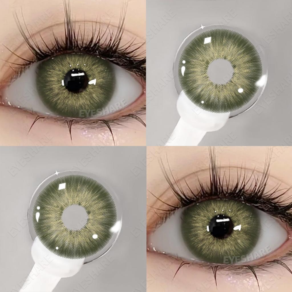 Eyeshare 1 пара контактных линз естественного цвета, милые большие глаза, коричневые, серые, годовые, легко носить