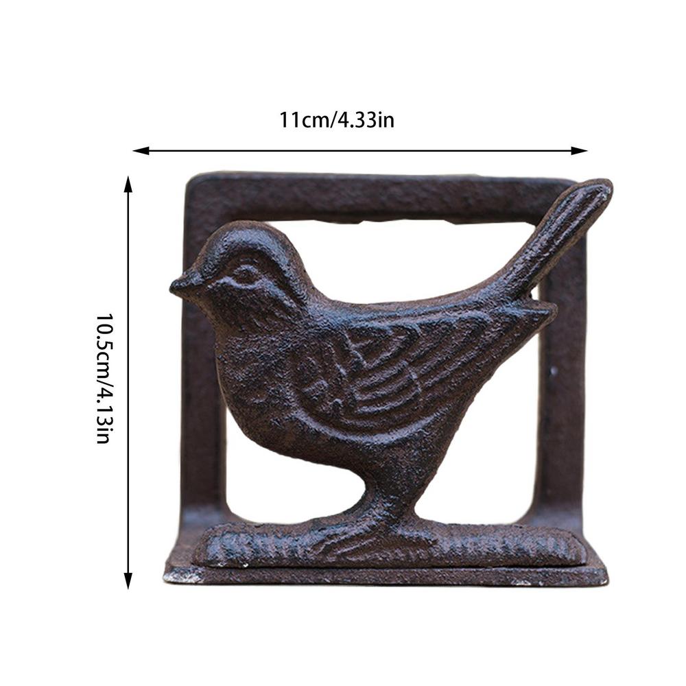 Rustic Cat Cast Iron Standing Napkin Holder European Home Table Bird Fork Spoon Metal Tissue Paper Holder Business Card Holders