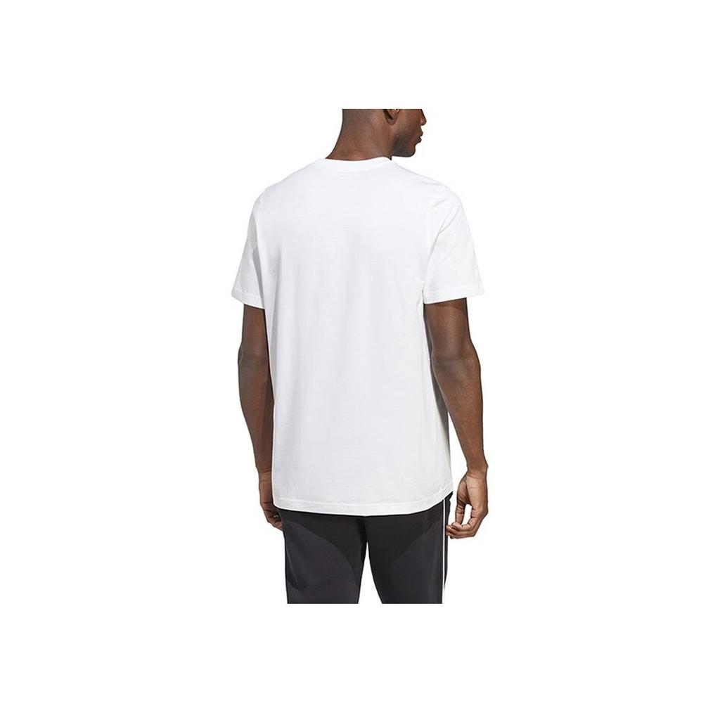Adidas Оригинальная спортивная футболка с логотипом-трилистником и круглым вырезом, мужские топы, белая IA4816