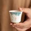 Hand-painted Lotus Teacup Jade Porcelain Underglaze Single Cup Household Ceramic Kung Fu Tea Cup Teaware Chinese Gongfu Tea Bowl