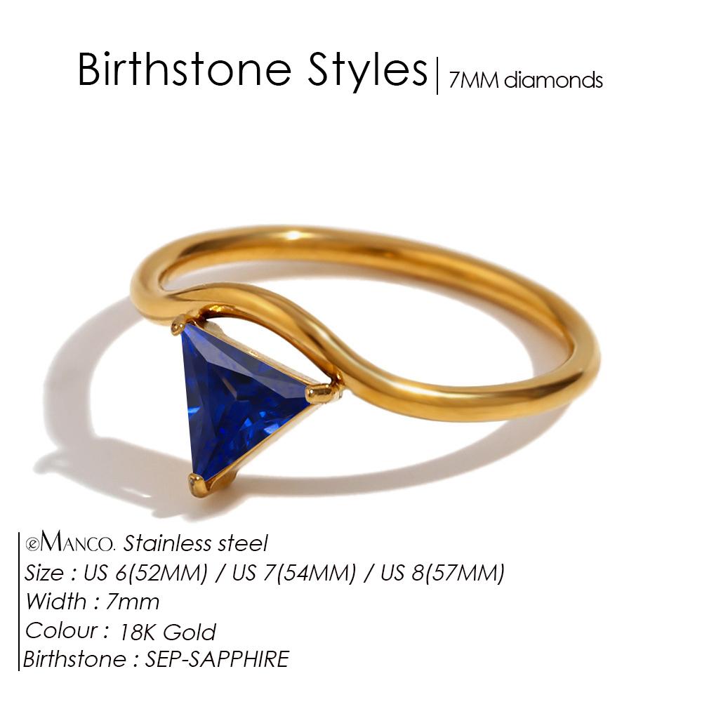 EMANCO Stainless Steel Birthstone Ring for Woman Simple Style Ring Festival Party Fashion Jewelry Dropshipping 48-Hour Shipping