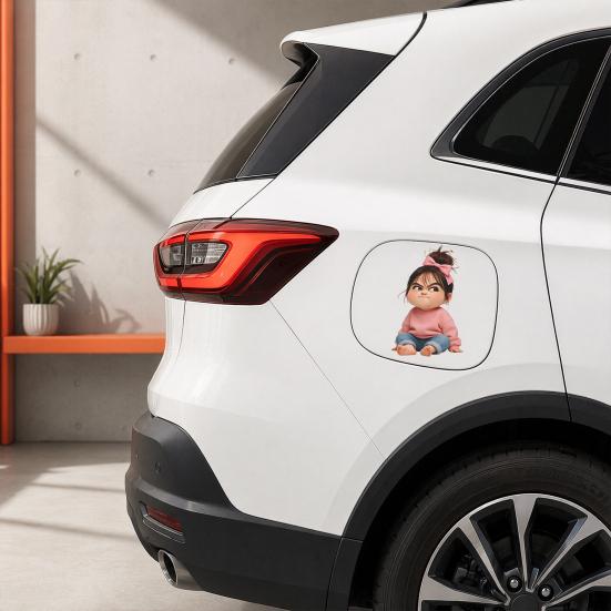 yangyizhi Car Sticker, Waterproof Self-adhesive PVC No Trace Auto Decal, Realistic Girl Pattern Funny Sticker for Fuel Tank Caps Windows Luggage