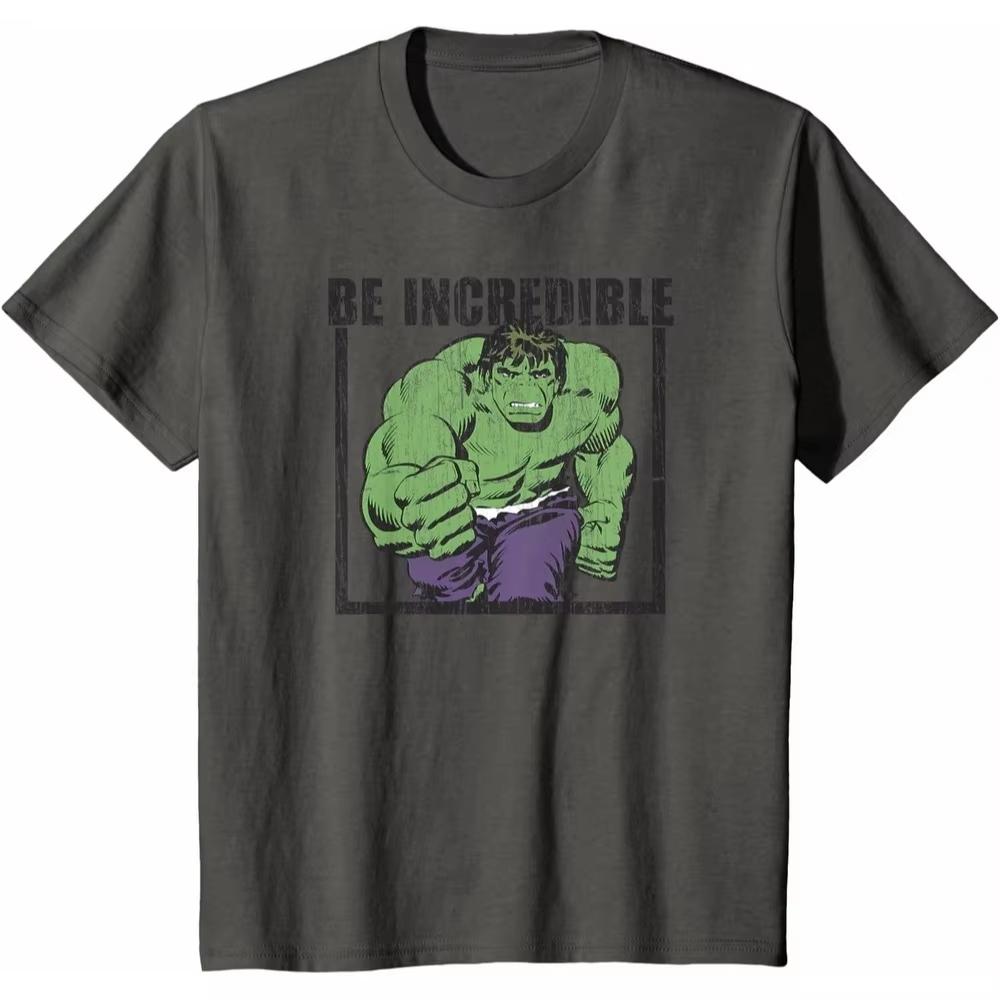 Incredible Hulk Marvel TShirt Unisex Short Sleeve Motivational Style Premium Cotton Regular Fit Crew Neck Casual Top for Men