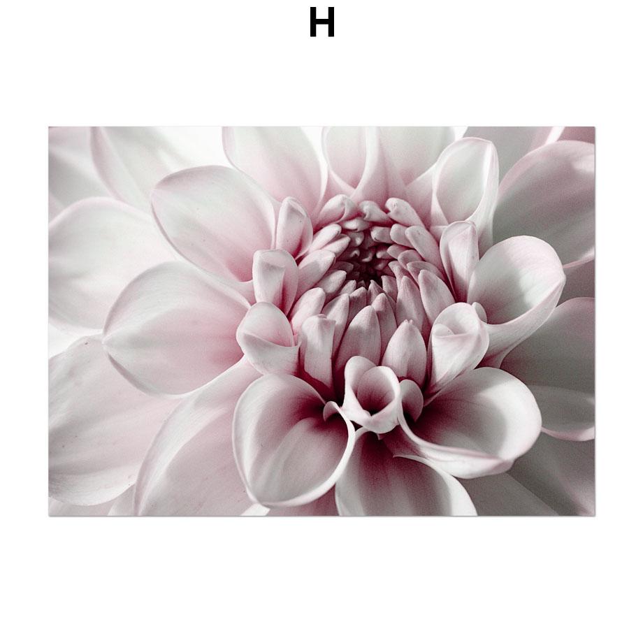 Большой розовый пион, роза, листья, настенная живопись на холсте, постеры на скандинавскую тему и принты, настенные панно для гостиной, декора салона