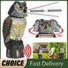 Fake Owl Decoy Plastic Owl Scarecrow Sculpture with Rotating Head and Sound for Garden Yard Bird Repellent Outdoor