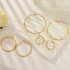 Круглые серьги из нержавеющей стали, элегантные серьги-кольца для хряща, легкие геометрические серьги-кольца, женские аксессуары